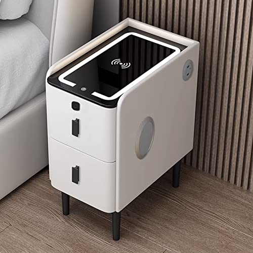 Table de chevet intelligente avec tiroir et LED pour charger vos appareils