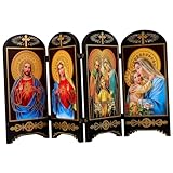 PRETYZOOM Jungfrau Maria Hängende Plakette Heilige Ornamente für Zuhause Maria und Jesus Figur Holzstatue Katholisches