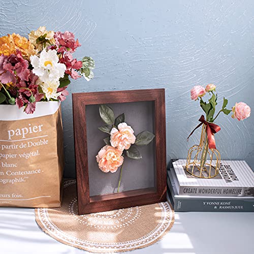 Frametory, 8.5x11 Shadow Box Frame - Front Opening - 2 inch Depth Display Box for Wall and Tabletop Display- Memory Box, 6 Pins Included (8.5x11, Walnut) - Thumbnail 5