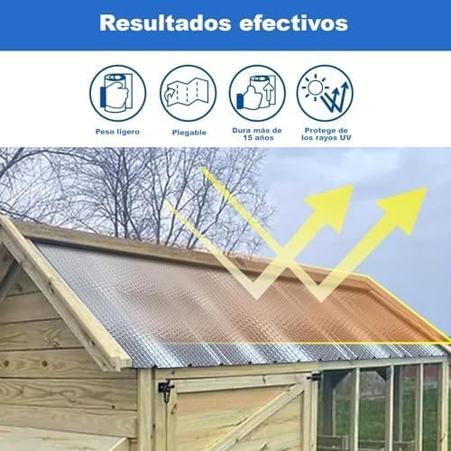 Miniatura 3 de Aislante Termico Multiusos Premium Reduce El Frio Y El Calor Rollo Aislante Termico Para Ventana, Pared, Suelo, Techo, Coche, Garaje,Camper 7.5x1.20m 9m Sin Cintas