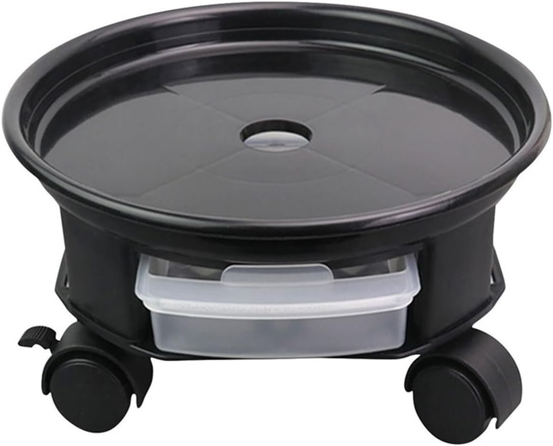 Flower Tray, Movable Flower Pot Stand Plant Saucer with Storage Tank and Wheels,Planter Trays(Large)