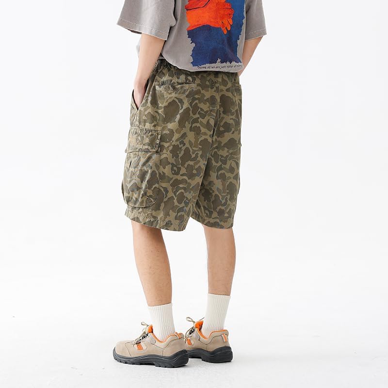 Unisex Baggy Camo Cargo Shorts for Men and Women, Hunting with Multi Pockets Cargo Jorts for Outdoor Work Urban Commuting