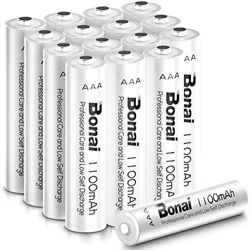 BONAI AAA Rechargeable Batterys 16Pack 1100mAh High-Capacity 1.2V Ni-MH Pre-Charged AAA Batteries Rechargeable