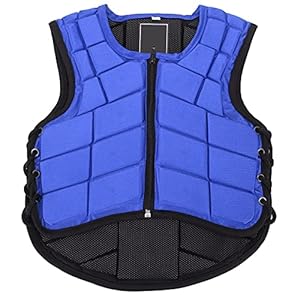 Equestrian Body Protector Vest, Safety Foam Padded Horse Riding Protective Gear for Kids, Blue