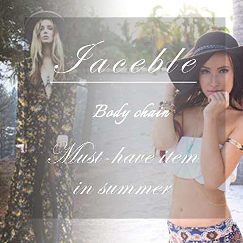 Iaceble Bohemia Turquoise Body Chain Crossover Bikini Chain Waist Chain Silver Cross Belly Chain Necklace Beach Beaded Bra Chain Waist Chain Jewelry For Women And Girls #TOP5