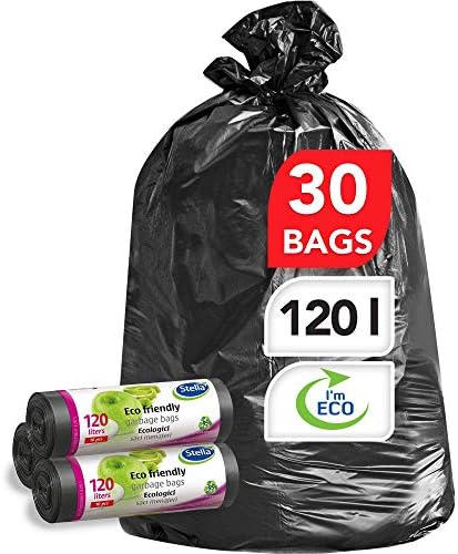 Stella Garbage Bags Scented Bin Liners - 40 pcs - Eco-Friendly & Recyclable - Made from Waste Plastic - Heavy Duty Bin Bags - Strong & Flexible - Lavender Scent & Purple Color - 60 Litre - Drawstring