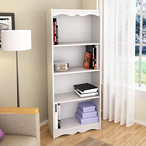 Atlin Designs 60" Wood Bookcase, Tall Bookshelf With 4 Shelves, Black #TOP1