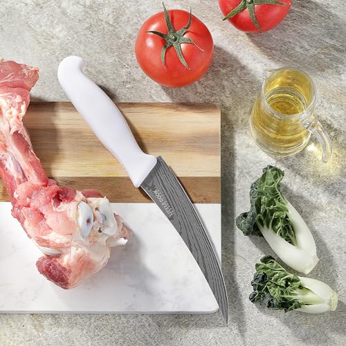 Boning Knife, Little Cook 6-inch Fillet knife, Stainless Steel Blade deboning Knife, Great for Meat Cutting, Fish, Poultry, Chicken (Dishwasher Safe, White) by LITTLE COOK SINCE 1995 - Image 9