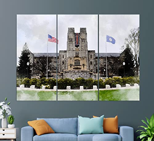 Virginia Polytechnic Institute And State University Canvas Print, Abstract Virginia Polytechnic University Painting, Virginia Tech Wall Art #TOP6