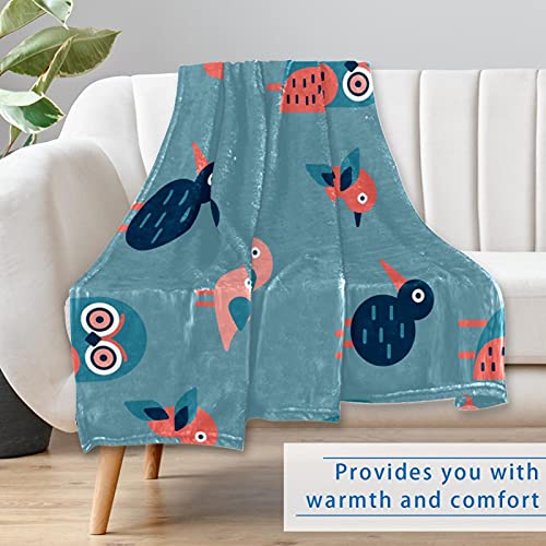 Couverture chaude nid douillet plaid oiseaux pour soirées cocooning