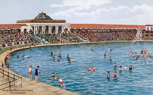 Pintura decorativa New Sea Bathing Lake Southport cuadro arte pared vertical de 60x90