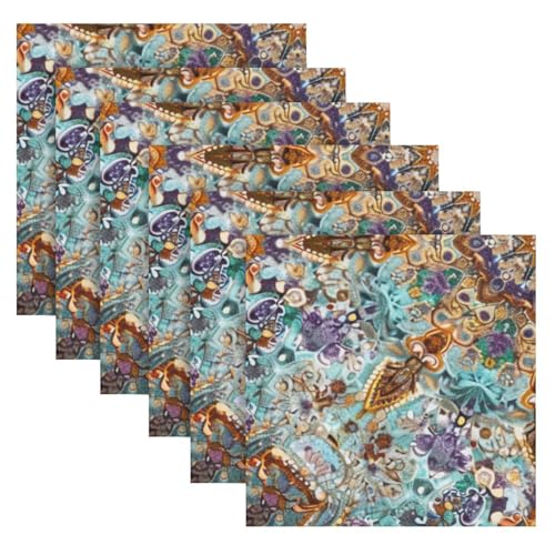 Servilletas de Tela Boho Mandala 20x20 Pulgadas Pack 6 miniatura 2