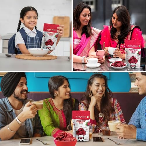 Image of Healthy Master Beetroot Chips Combo 600g (100g Each) Pack of 6 | Light & Crispy | High Protein Chips | Gluten-Free | No Maida, No Palm Oil | Low-Calorie | Healthy Snacks for Adults & Kids