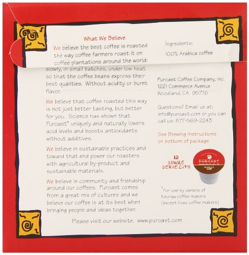 Puroast Low Acid Coffee Single-Served Pods, Premium Vanilla, Certified Low Acid Coffee - Ph Above 5.5, Medium Roast, Original, (12 Count) - Gut Health, Higher Antioxidant, Eco Friendly - Compatible With Keurig 2.0 Coffee Makers #TOP4