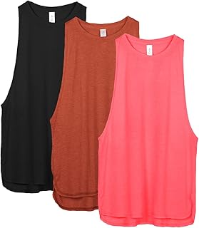 Sueltas y Ocio Camiseta de Fitness Deportiva de Tirantes para Mujer, Pack de 3