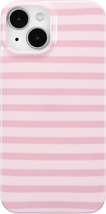 ZTOFERA Cute Horizontal Striped Case for iPhone 13/14,Pink