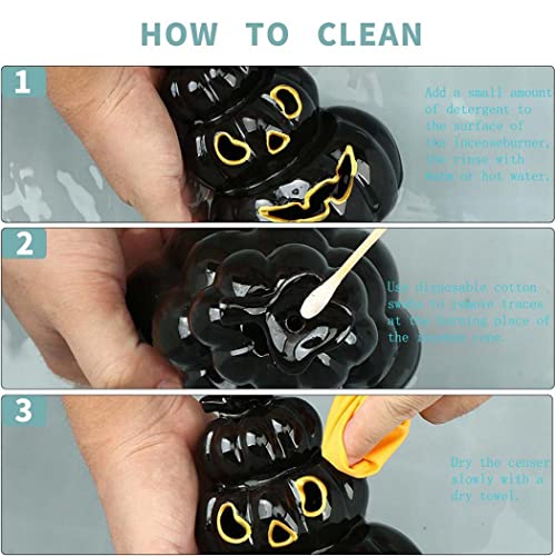 Xudrez Incense Waterfall Burner, Backflow Incense Holder Halloween Pumpkins Incense Burner With 20 Backflow Incense, Aromatherapy Ornament Home Decor For Spa Office Bedroom Yoga (947019 Black) #TOP2