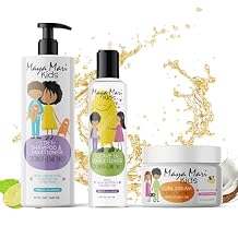 Kids Curly Hair Gift Set | 2-in-1 Kids Shampoo & Conditioner, Curl Cream, Leave-In Conditioner | Shea Butter, Tear-Free, Frizz Control, Sulfate-Free, 32 Fl Oz