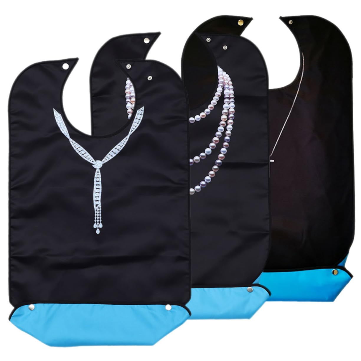 FRCOLOR Babero Reutilizable para Adultos Diseño Ergonómico, 3 Piezas, Protector de Ropa para Comidas Hogar