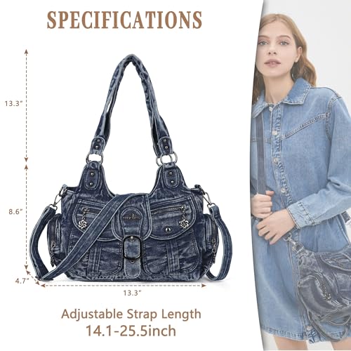 Image of Angel Kiss Hobo Bags for Women Vegan Leather Shoulder Purses and Handbags Ladies Roomy Tote Bags Purse with Crossbody Strap
