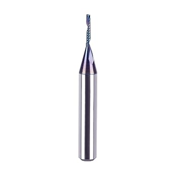 SpeTool Carbide Single Flute CNC Router Bit 1/4" Cutting Diameter 1/4" Shank TAC Coating, O Flute End Mill Spiral Router Bit for Aluminum Acrylic Metal Milling Cutter