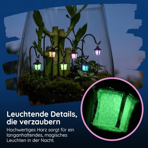 7 Stück Miniatur Fairy Garden Garden Accessories Eisen Laternen Dekoration – Bild 2