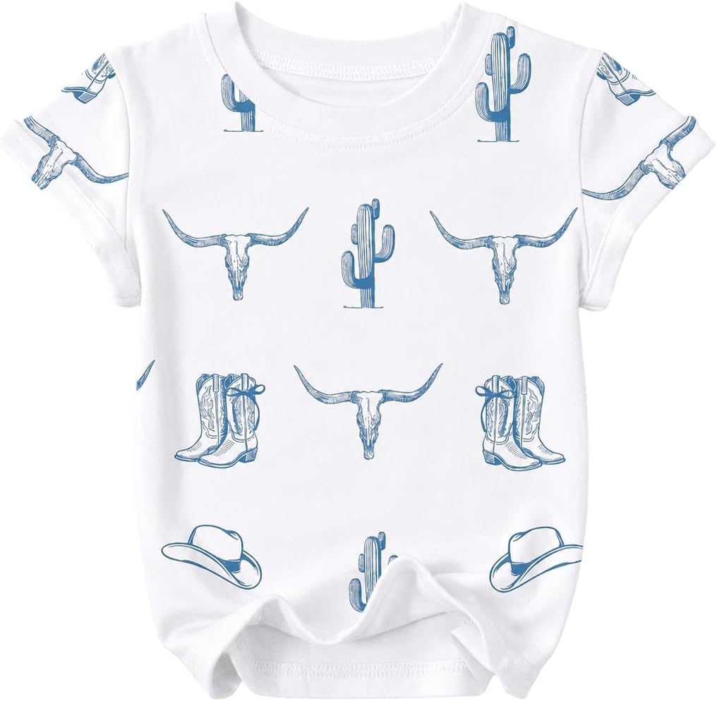 Toddler Pirate Shirts Caption Skull Cowboys Western Shirts for Kids