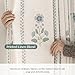 Pinch Pleated Curtains for Living Room Bedroom Dining Room - 84 Inches Light Filtering Floral Curtains Luxury Linen Drapes Farmhouse Window Curtains with Hooks - 2 Panels Set, 40
