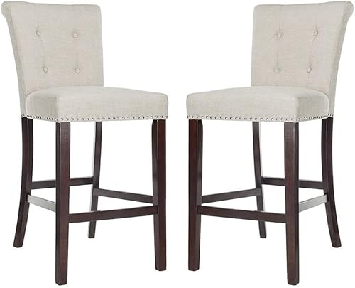 Safavieh Taylor Taburete de bar, gris claroespresso