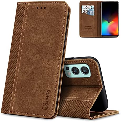 AKABEILA Case for OnePlus Nord 2T 5G Premium Leather Flip Wallet Case with Magnetic Closure Kickstand Card Slots Folio Phone Case Cover Shockproof Black