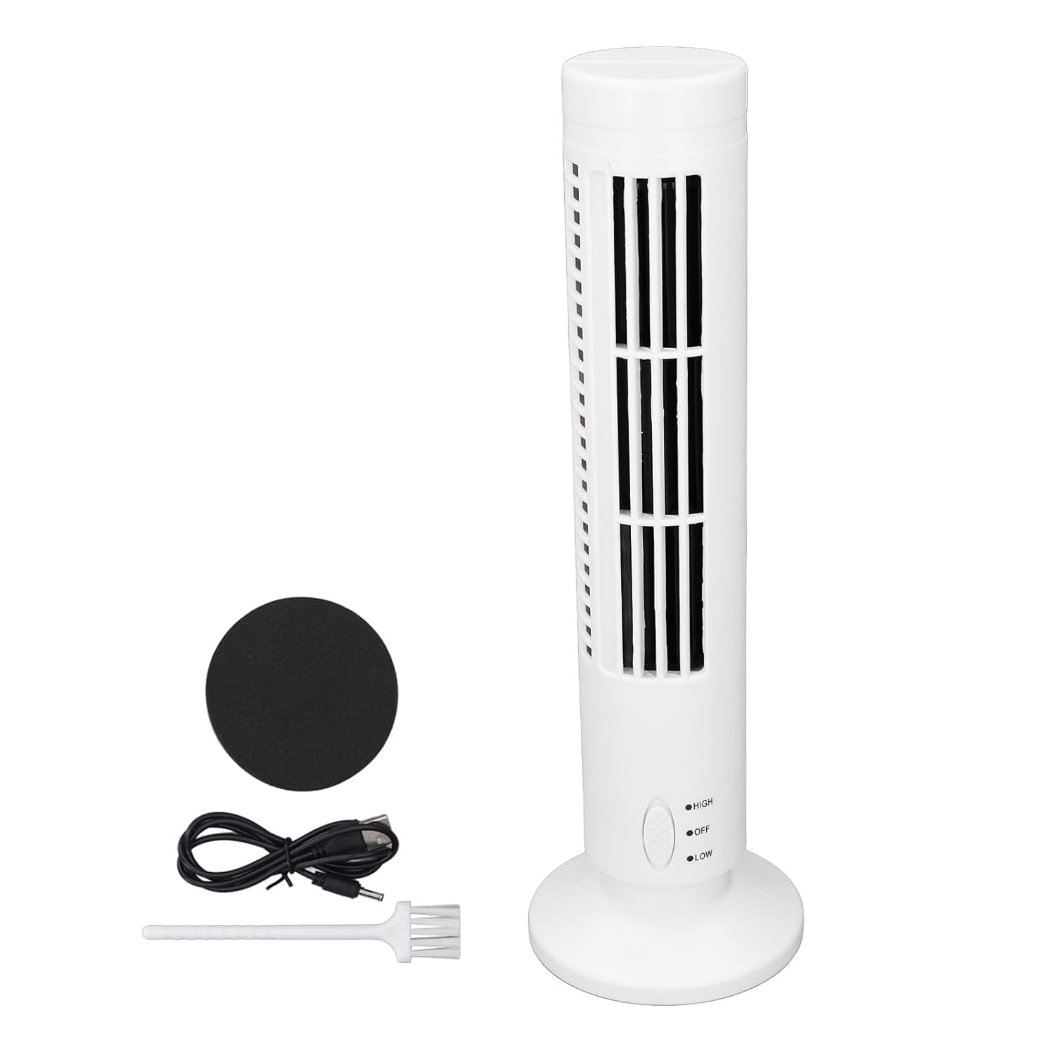 Bladeless Tower Fan 2 Speeds Tower Fan Tower Cooling Fan Suitable for Offices Dormitories Or Travel Etc White