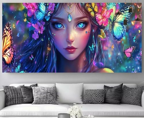 Diamond Painting XXL 80x240cm Papillon : Broderie Diamant Grand Format