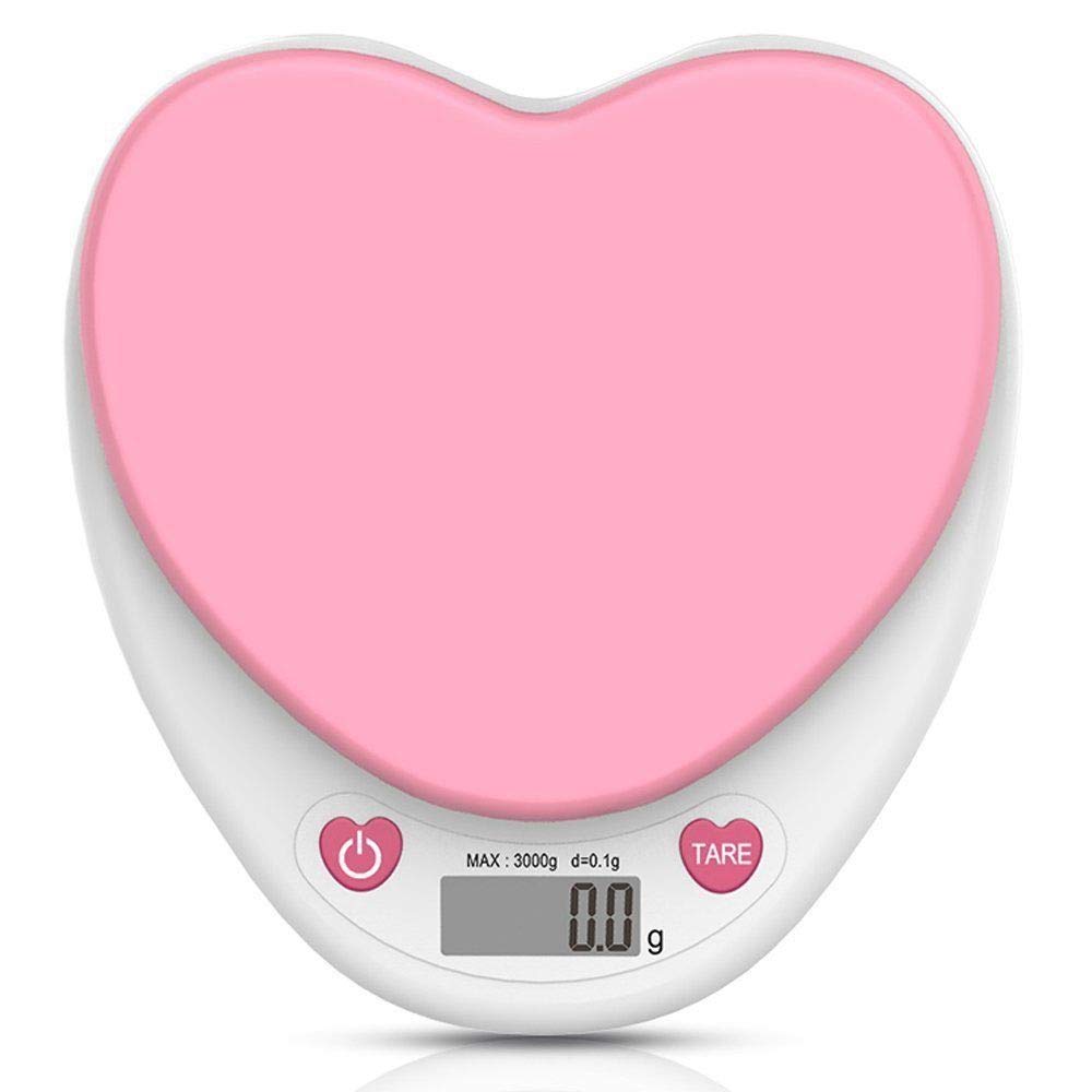 Báscula electrónica de Cocina, báscula de joyería de Alta precisión de 0,1g, horneado de Alimentos, minipesaje en Forma de corazón for Hornear Hierbas medicinales, gramo