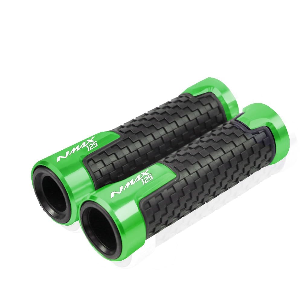 Puños para NMAX 125 mecanizados en CNC con empuñaduras de alta resistencia verdes