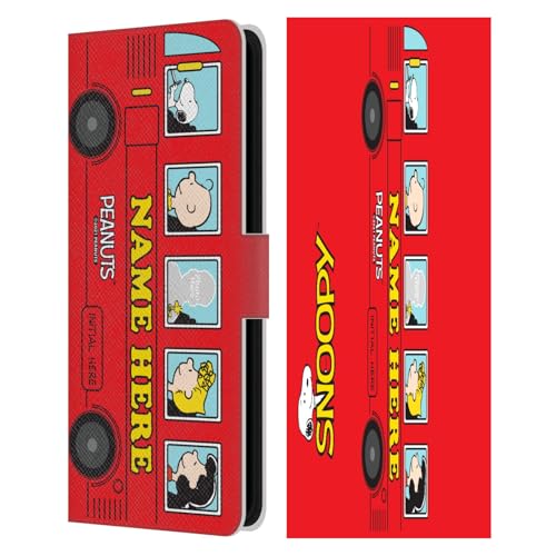 Étui portefeuille Peanuts Samsung Galaxy S25 FE en cuir avec motif bus rouge