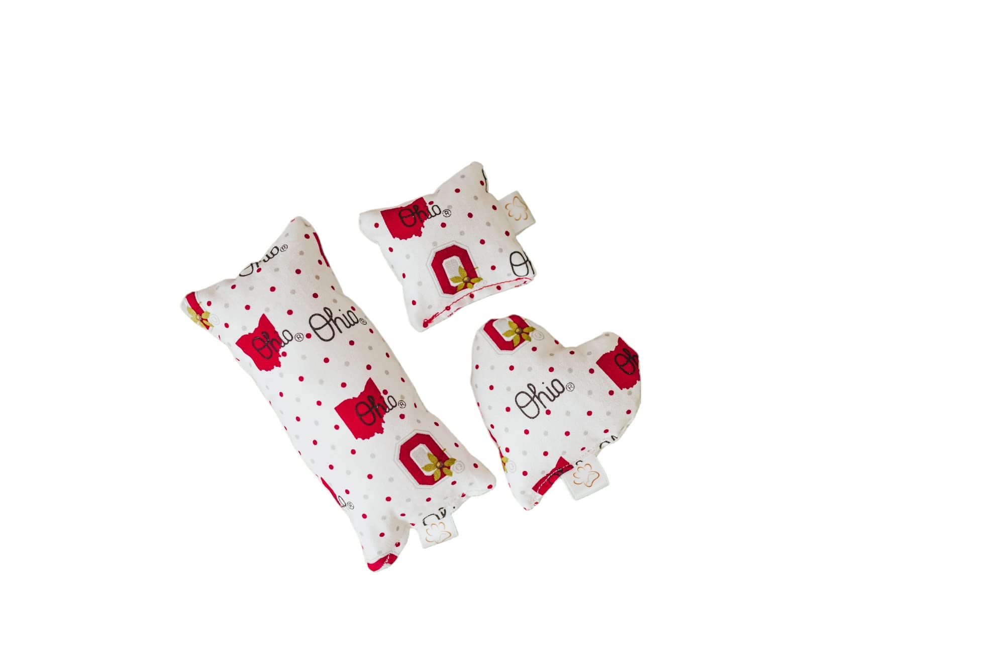 Ohio State Script Ohio Catnip Pillow Toy Kicker. Made with Organic Catnip (Heart)