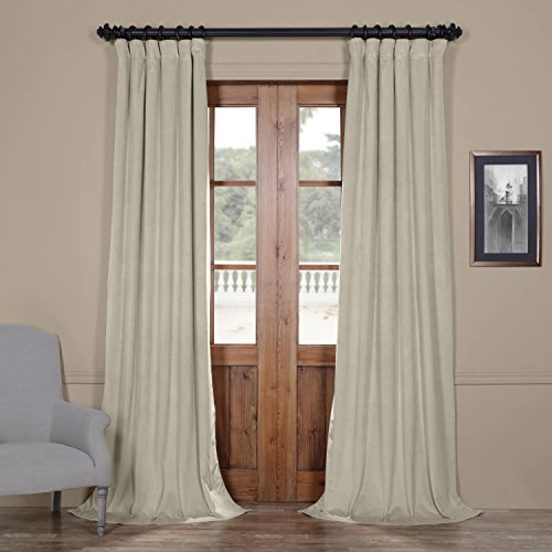 IYUEGO Pinch Pleat Solid Velvet Lining 90% Blackout Curtain Thermal Insulated Patio Door