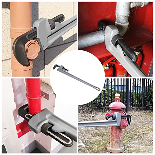 Image of 48 Inch Aluminum Pipe Wrench, 8 inch /200mm Adjustable Jaw Capacity, Heavy Duty Straight Handle Plumbing Wrenches Plumbers Tool, Exceed the Standard GGG (48-INCH)