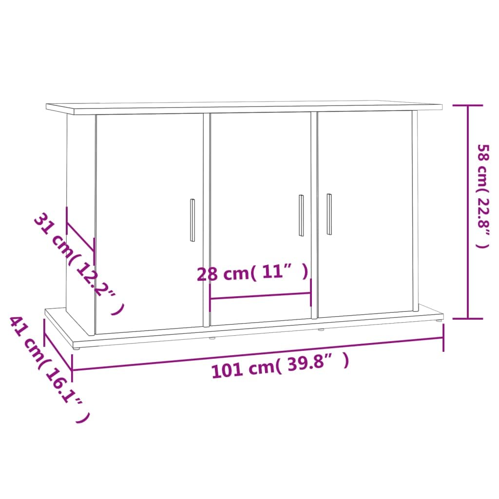 vidaXL Soporte de Acuario Madera ingeniería Roble Ahumado 101x41x58 cm