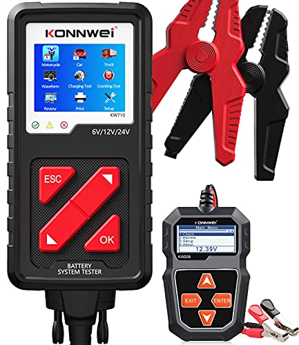 KW208 Car Battery Tester + KW710 6V 12V 24V Car Battery Tester