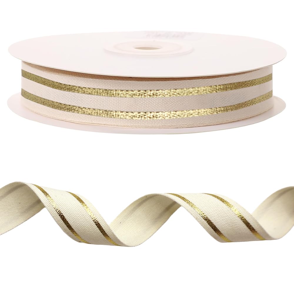 Photo 1 of 10 Yards Pink Natural Cotton Ribbon for Crafting Sewing, 3/5 Inch Herringbone Twill Tape Ribbons for Gift Wrapping, Birthday Wedding Ribbons for Hair Bow Accessories