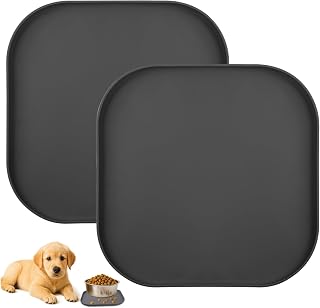 2 Stück Napfunterlage Hund, 26cm x 26cm rutschfest Futtermatte Katzen