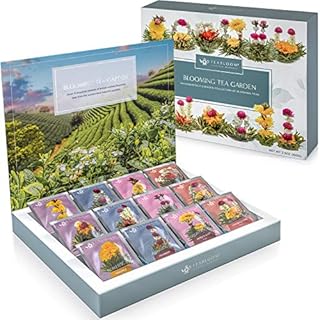 Teabloom Flowering Tea Chest - Blooming Tea Collection of 12 Flowering Teas Packaged in Beautiful Gift-Ready Tea Presentation Box