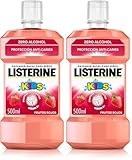 Listerine Enjuague Bucal Sin Alcohol para Niños, Smart Rinse, Sabor Frutos Rojos, Protección Anti Caries, Con Flúor, 500 ml (Paquete de 2)