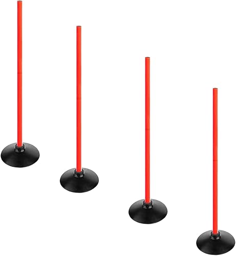 Miniatura 3 de Orange Soccer Agility Poles Set Deportes Desmontable Entrenamiento Speed Pole Slalom Postes con Base de goma Equipo de Traning Deportivo