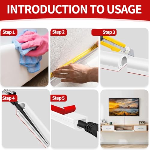 Gaine de câble en silicone blanc cache cordon souple adhésif 6 m - 4