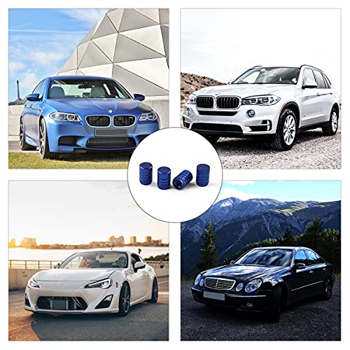 Aluminum Alloy Tire Valve Stem Caps, 4 Pack Universal Car Wheel Tire Valve Caps, Universal Stem Covers For Cars Trucks Motorcycles Suvs And Bikes (Blue/4Pcs) #TOP6