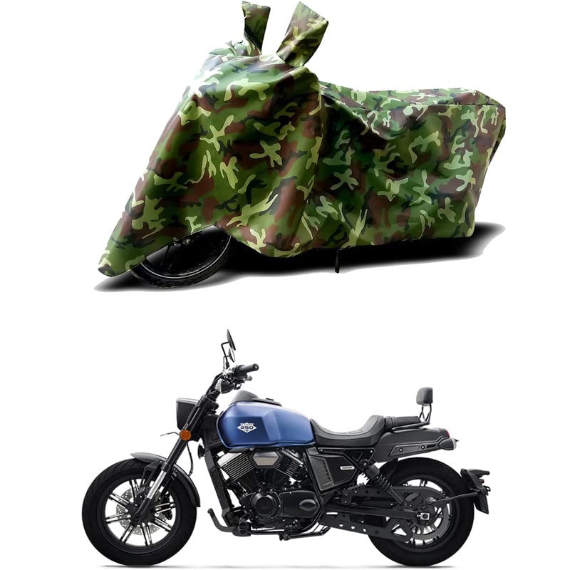 Image of 100% Water Resistant Bike Scooty Two Wheeler Body Cover Compatible for Keeway K-Light 250V Matte /UV-Rays /Heat Protection /Birds Dropping /Scratchproof /Dust Proof /Waterproof /All [Green MJ]