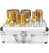 Antengdatool Dry/Wet Diamond Hole Saw Set - 10 Pieces/Box Porcelain/Tile Core Drill Bits Kit for ...