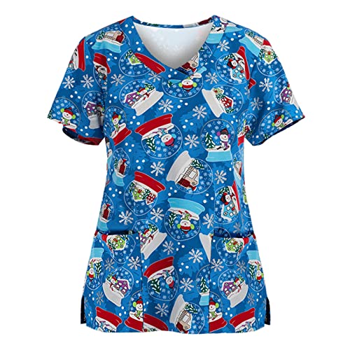 WUXIANG Tops de Mujer Uniforme de Trabajo Mujer Cuello V Uniforme...